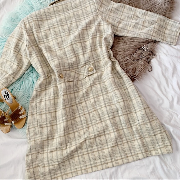 Vtg 80s Oversized Plaid Double Breasted Blazer - Picture 7 of 8